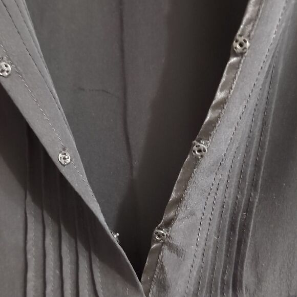 Maison Scotch black 100% silk elegant mini tux shift dress size s or xs - Picture 11 of 14